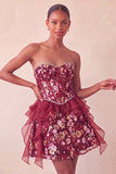 Sage Green Sweetheart Corset A-Line Short Ball Dress with Sequins