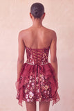Sage Green Sweetheart Corset A-Line Short Ball Dress with Sequins