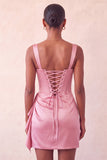 Sweetheart Fuchsia Keyhole Bodycon Sparkly Sequin Short Party Dress with Slit