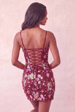 Pink Corset Bodycon Ruched Short Party Dress with Sequins