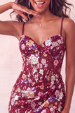 Pink Corset Bodycon Ruched Short Party Dress with Sequins