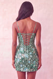 Pink Corset Bodycon Ruched Short Party Dress with Sequins