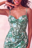 Pink Corset Bodycon Ruched Short Party Dress with Sequins