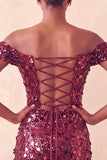 Sparkly Champagne Off The Shoulder Bodycon Short Party Dress with Sequins