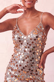 Sparkly Silver Bodycon Lace Up Back Short Party Dress with Sequins