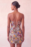 Pink Sweetheart Bodycon Sequin Short Party Dress with Lace Up Back