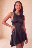 Black A-Line Corset Cut Out Short Party Dress