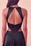 Black A-Line Corset Cut Out Short Party Dress