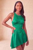 Black A-Line Corset Cut Out Short Party Dress