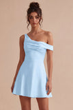 A-Line One Shoulder Little White Dress