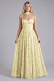 Sage Chiffon A-Line Corset Floral Print Bridesmaid Dress with Long Neck Scarf