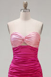 Red Orange Sweetheart Ruched Keyhole Bodycon Short Homecoming Dress