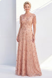 Dusty Rose A-Line V-Neck Beaded Mother Of the Bride Dress with Fringes