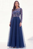 Chiffon Green A-Line Bateau Neck Floral Mother Of the Bride Dress with Long Sleeves