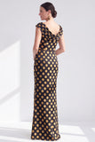 Mermaid Black Floral Long Mother of the Bride Dress with Slit