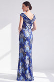 Mermaid Black Floral Long Mother of the Bride Dress with Slit