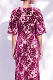 Sage Green Floral Mermaid Bateau Neck Ruched Long Mother of the Bride Dress with Sash