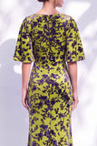 Sage Green Floral Mermaid Bateau Neck Ruched Long Mother of the Bride Dress with Sash