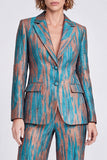 Blue 2 Piece Peak Lapel One Button Women Suits