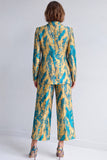 Yellow and Purple 2 Piece Peak Lapel One Button Women Suits