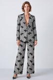 Peak Lapel 2 Piece Black and White One Button Prom Suits