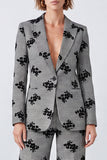 Peak Lapel 2 Piece Black and White One Button Prom Suits