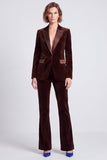 Royal Blue Velvet Peak Lapel 2 Piece One Button Slim Fit Women's Suits