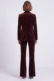 Royal Blue Velvet Peak Lapel 2 Piece One Button Slim Fit Women's Suits