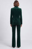 Royal Blue Velvet Peak Lapel 2 Piece One Button Slim Fit Women's Suits