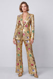 Sparkly 2 Piece Gold Peak Lapel Sequins One Button Prom Suits