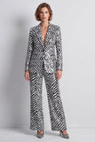 Black and White 2 Piece Peak Lapel One Button Prom Suits