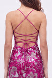 Blue Bodycon Spaghetti Straps Sequins Beaded Homecoming Dress with Lace Up Back