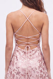 Navy A-Line Sequins Spaghetti Straps Short Homecoming Dress with Lace Up Back