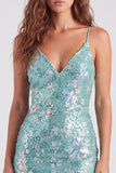 Sparkly Green Bodycon Sequins Spaghetti Straps Lace Up Back Homecoming Dress