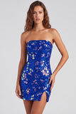 Sparkly Red Strapless Bodycon Sequins Short 80s Homecoming Dress