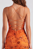 Fuchsia Bodycon Lace Up Back Floral Short Homecoming Dress with Sequins