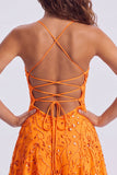 A-Line Red Sequins Lace Up Back Spaghetti Straps Short 80s Homecoming Dress
