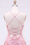 A-Line Red Sequins Lace Up Back Spaghetti Straps Short 80s Homecoming Dress