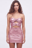 Gold Sweetheart Bodycon Keyhole Metallic Lace Up Back 80s Homecoming Dress