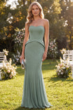 Sweetheart Eucalyptus Mermaid Maxi Dress with Beading