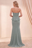 Sweetheart Eucalyptus Mermaid Maxi Dress with Beading