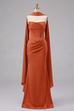 Mermaid Sage Strapless Corset Ruched Long Bridesmaid Dress with Lace Up Back