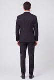 2 Piece Black Double Breasted Peak Lapel Men's Prom Suits with Beading