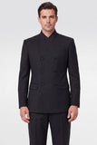 Black 2 Piece Double Breasted Men's Prom Suits