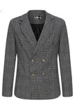Brown Peak Lapel Double Breasted Men's Prom Suits Jacket