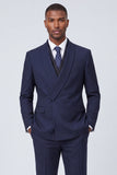 2 Piece Navy Shawl Lapel One Button Men's Prom Suits
