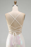 Sparkly Pink Bodycon Sequins Floral Short Homecoming Dress with Beading