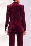 Black Velvet Peak Lapel Pantsuits Women Formal Suits