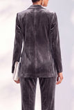 Black Velvet Peak Lapel Pantsuits Women Formal Suits