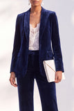 Black Velvet Peak Lapel Pantsuits Women Formal Suits